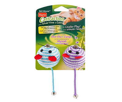 Cattraction Bell Mouse Cat Toys, 2-Pack