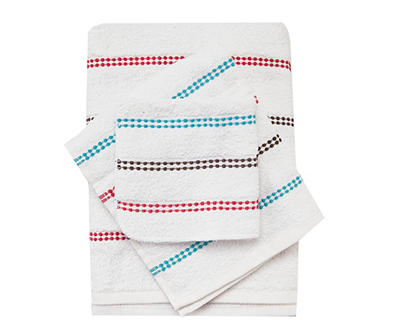 Brown, Blue & Red Stripe Bath Towel
