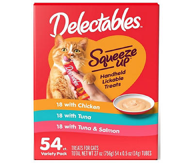 Squeeze Up Cat Treats Variety, 54-Count