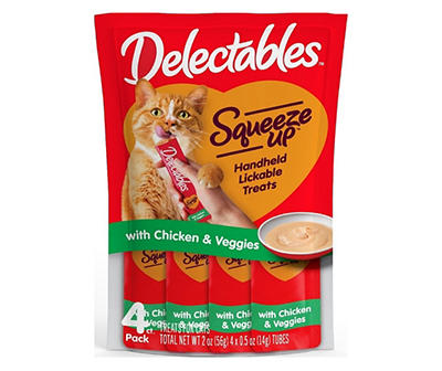 Squeeze Up Chicken & Veggie Cat Treats, 4-Count