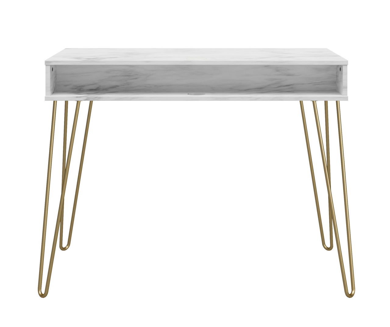 Novogratz Athena White Faux Marble 2-Cubby Computer Desk | Big Lots