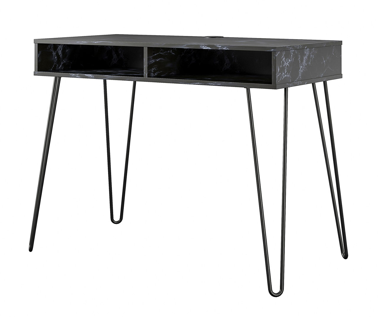 Novogratz Athena Black Faux Marble 2-Cubby Computer Desk | Big Lots