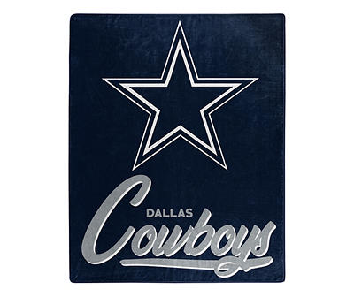Dallas Cowboys Navy Plush Raschel Throw, (50" x 60")