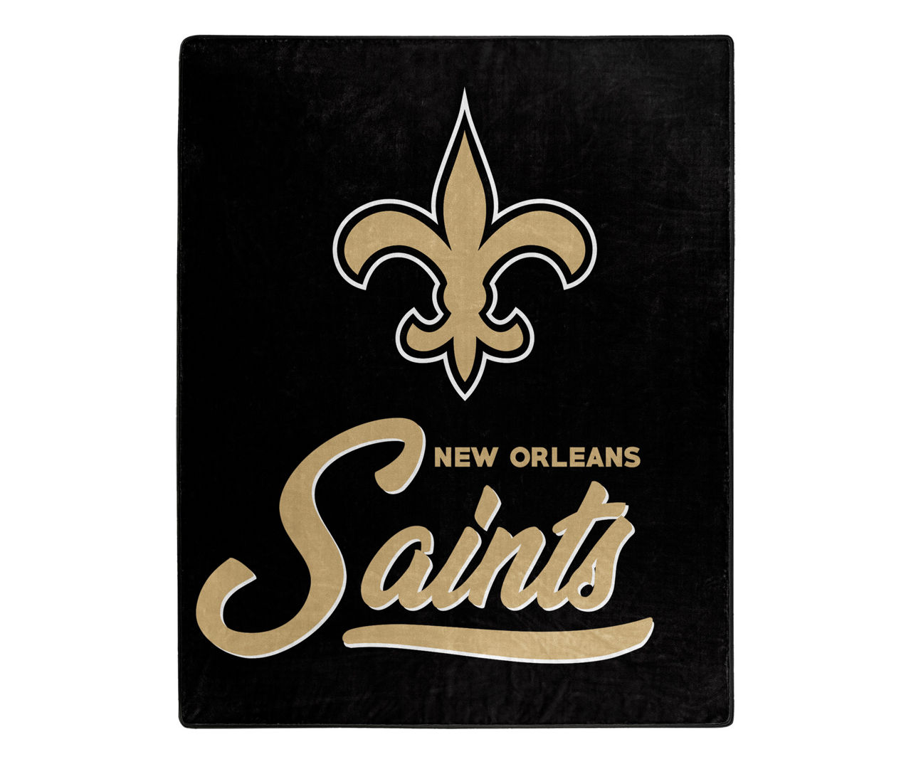 New Orleans Saints Black & Gold Plush Raschel Throw, (50 x 60)
