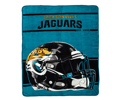 Jacksonville Jaguars Teal Raschel Throw, (46" x 60")