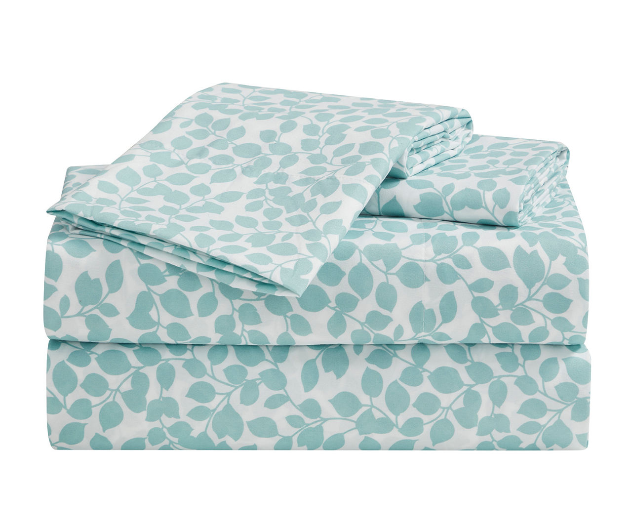White & Green Leaf Sheet Set Big Lots
