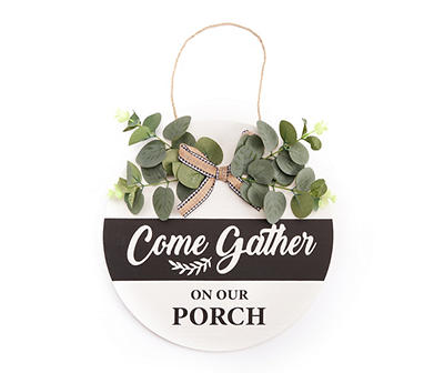 "On Our Porch" Greenery Hanging Wall Decor