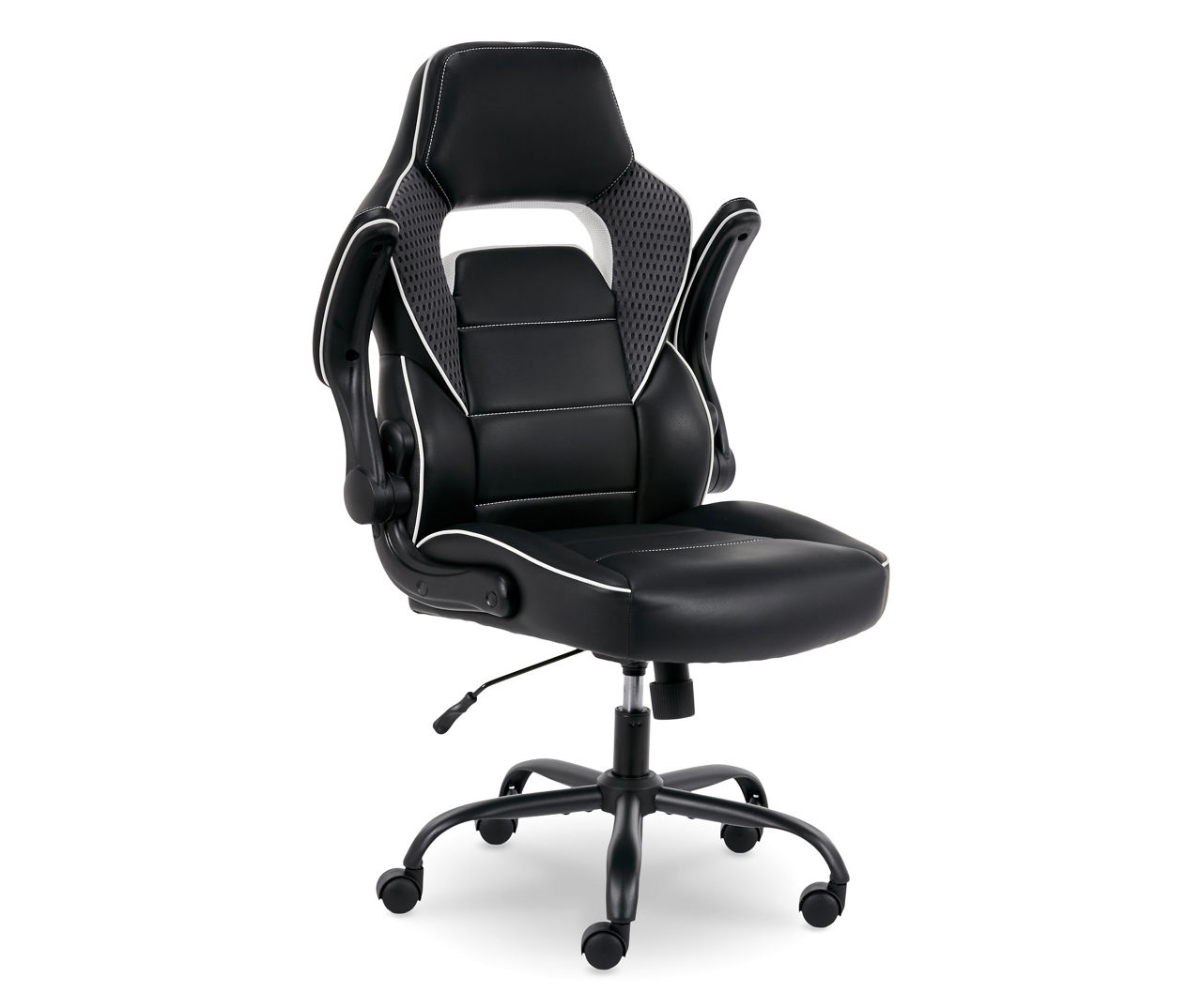 GamerGear White & Black Faux Leather Gaming Chair