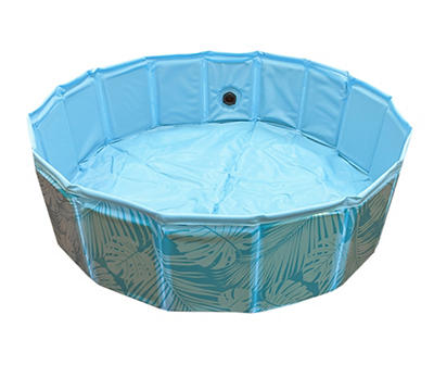 7.8" x 31.5" Unique Petz Blue Collapsible Pet Pool