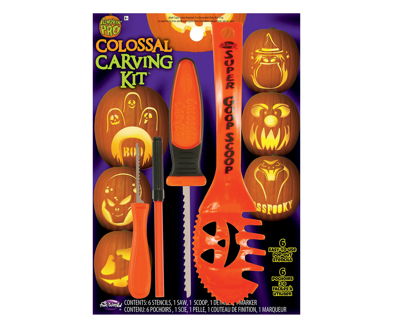 Fun World Colossal 10-Piece Pumpkin Carving Kit