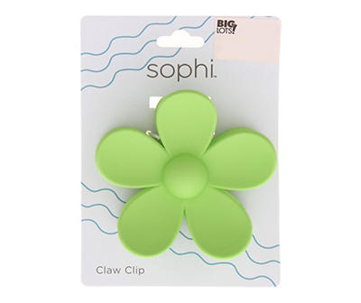 Green Flower Claw Clip