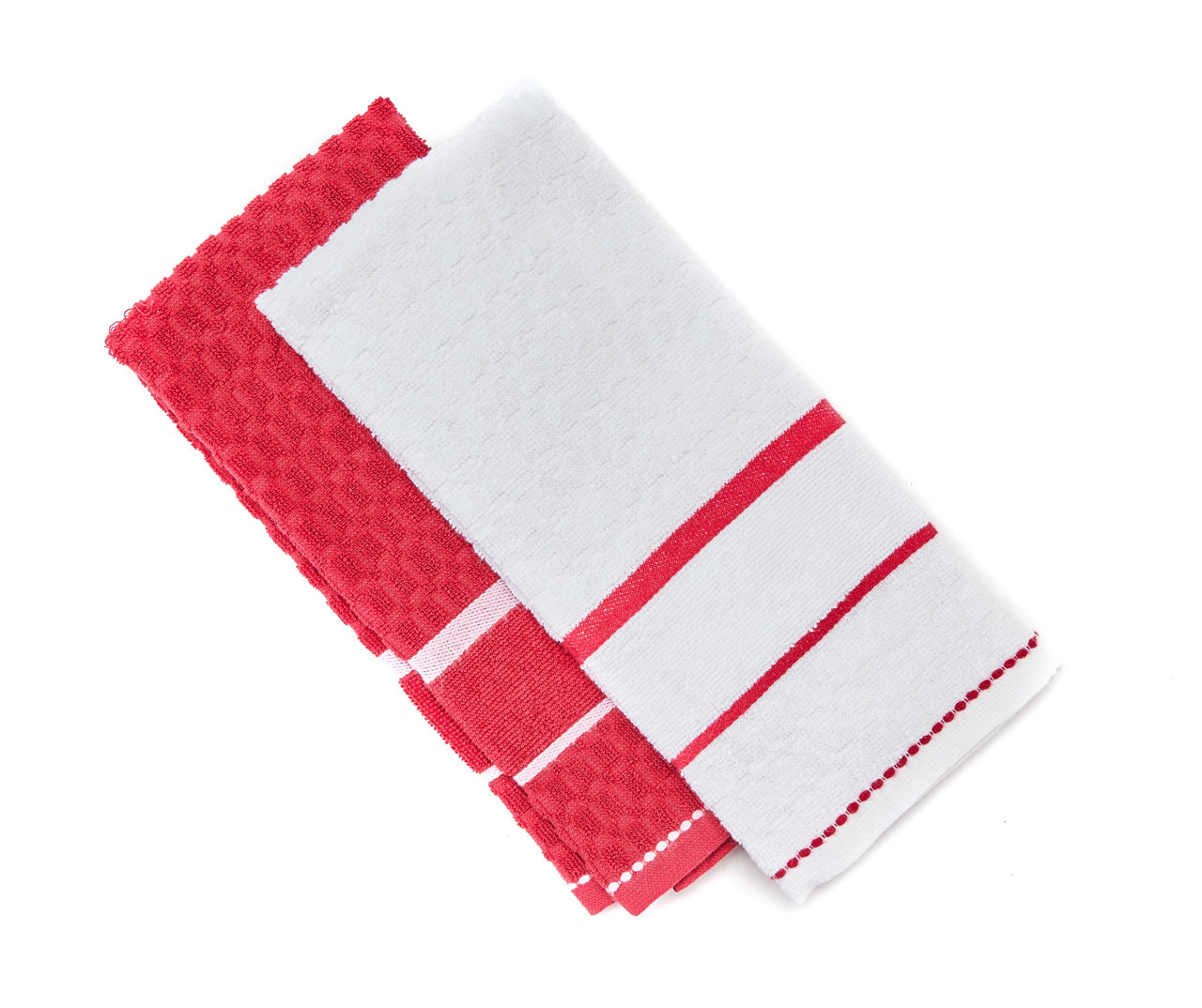 Grid-Texture 4-Piece Kitchen Towel Set