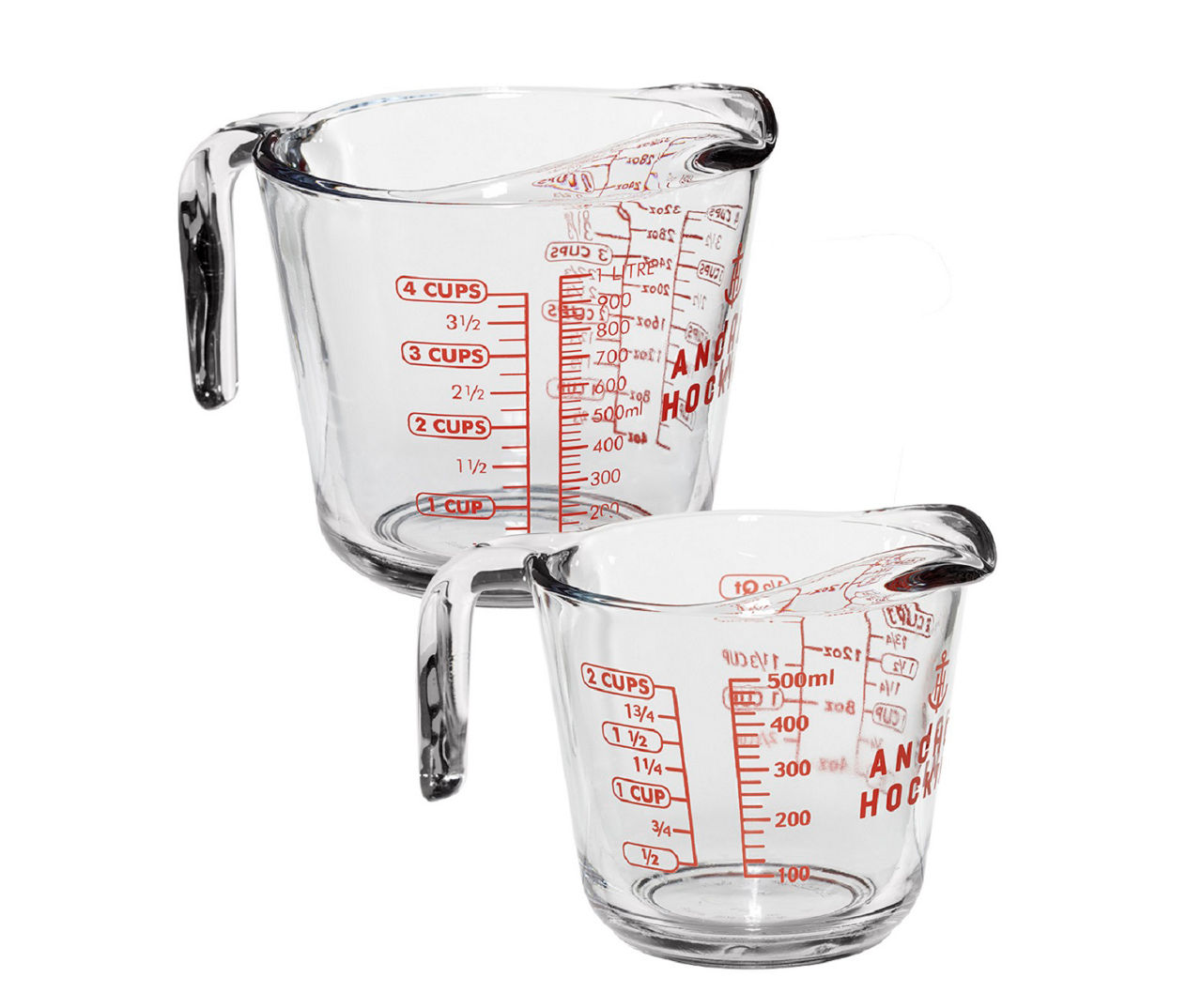 Anchor Hocking Glass Measuring Cup Set, 16 Oz. & 32 Oz.