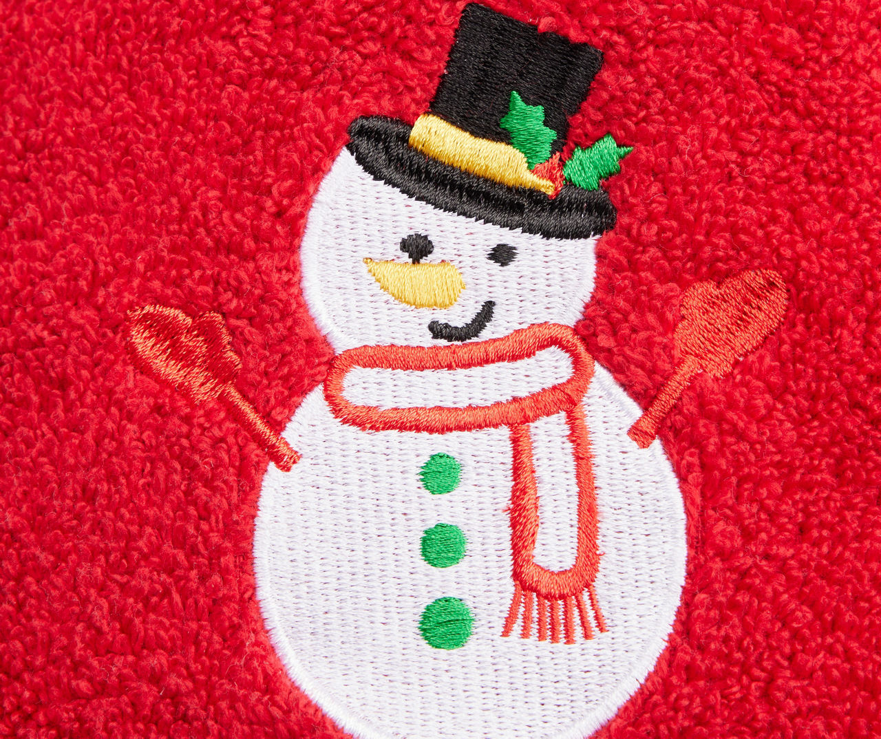 Santa's Workshop Navy Snowman Embroidered Hand Towel