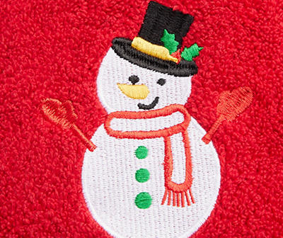 Savvy Red Snowman 4-Piece Towel Set