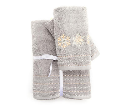 Alloy Gray Snowflake 4-Piece Towel Set