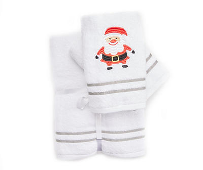 Bright White & Red Santa 4-Piece Towel Set