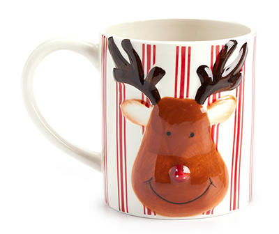 Stripe Reindeer Ceramic Mug, 16 Oz.
