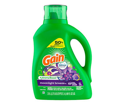 Gain + Aroma Boost Liquid Laundry Detergent, Moonlight Breeze Scent, 61 Loads, 88 fl oz, HE Compatible