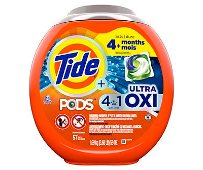 PODS 4in1 Ultra Oxi Liquid Laundry Detergent Pacs, 57-Count