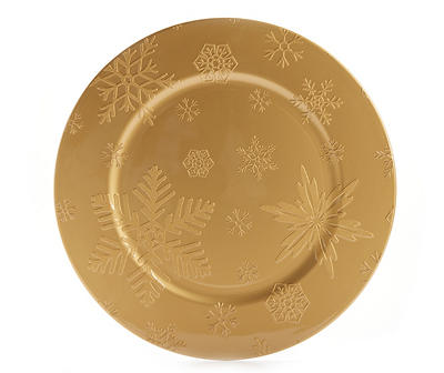 Gold Snowflake Plastic Charger Plate