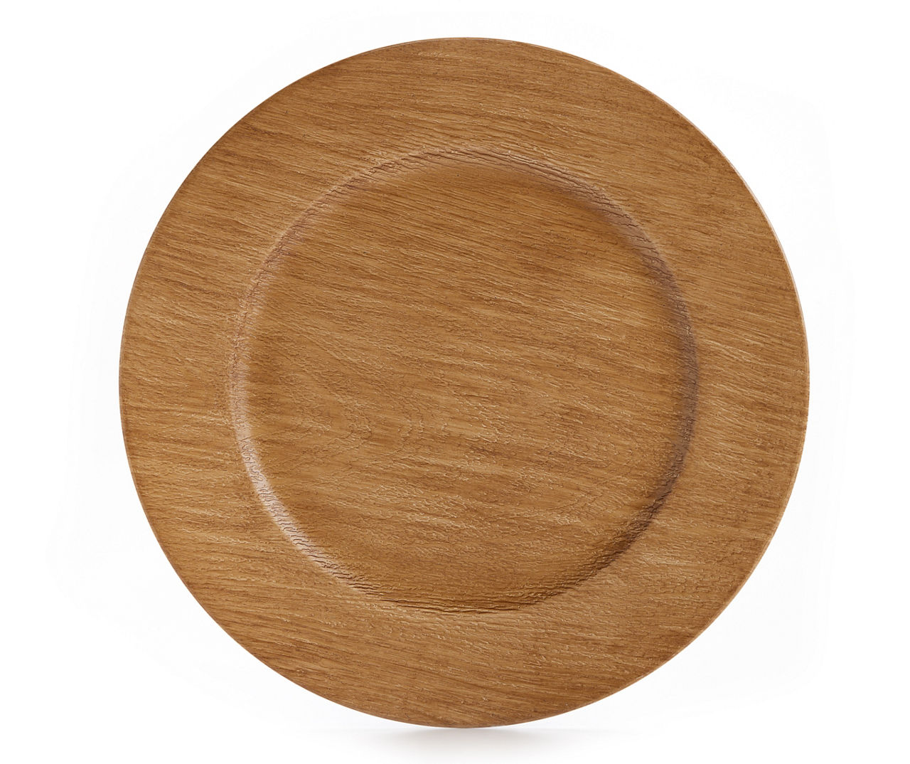 Wood Grain Plastic Charger Plate