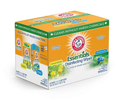 Lemon Orchard & Renewing Rain Essentials Disinfecting Wipes, 4-Pack