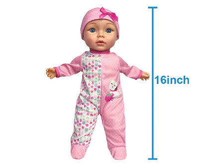 My First Newborn 16" Pink Poodle Outfit Talking Baby Doll, Blue Eyes