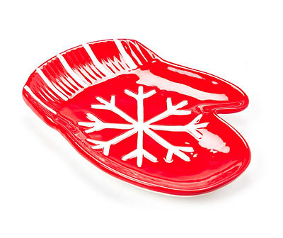 Red & White Holiday Mitten Spoon Rest
