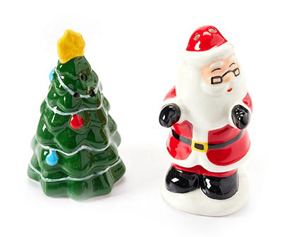 Green Tree & Santa Salt & Pepper Shakers