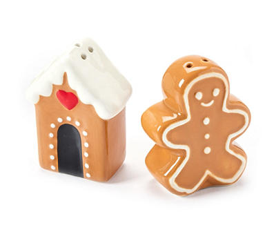 Gingerbread Man With House 2-Piece Salt & Pepper Shaker Set