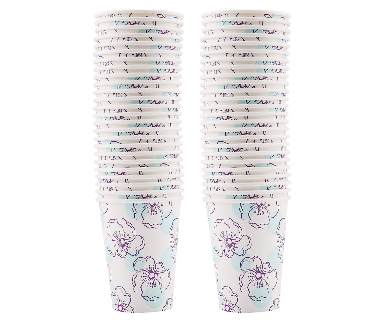 Glad Disposable Paper Cups with Blue Flower Design, Heavy Duty to Go Cups,  12 Ou