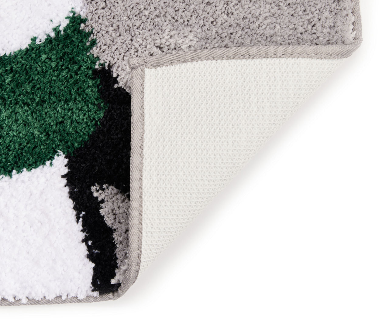 Santa's Workshop Gray & Green Penguin Bath Rug