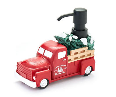 Santa's Workshop Red Tree Truck Lotion Pump