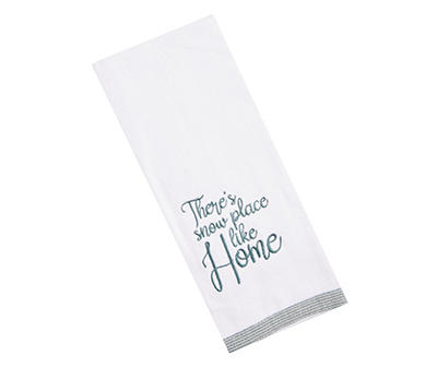 Frosted Forest "Snow Place Like Home" White Embroidered Hand Towel