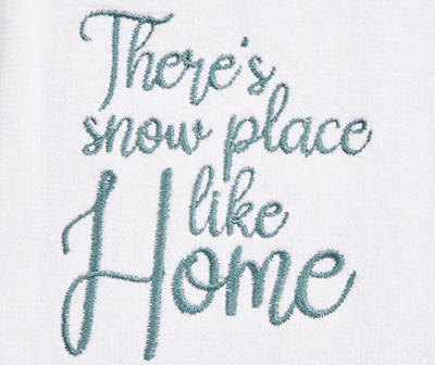 Frosted Forest "Snow Place Like Home" White Embroidered Hand Towel