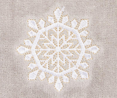 Frosted Forest Gray Snowflake Embroidered Hand Towel