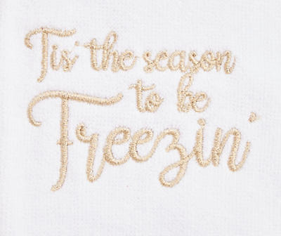 Frosted Forest "Freezin'" White Embroidered Hand Towel
