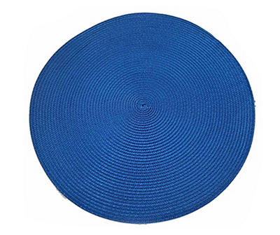 Fox Blue Weave-Texture Round Placemats, 6-Pack