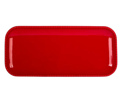 Red Rectangular Ceramic Serving Platter