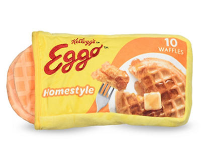 Eggo Waffle & Box Plush Squeaker Dog Toy