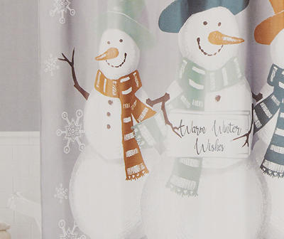 Frosted Forest Gray Snowman 13-Piece Shower Curtain Set