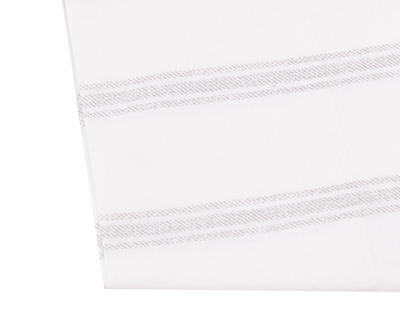 White & Gray Stripe Queen 4-Piece Sheet Set