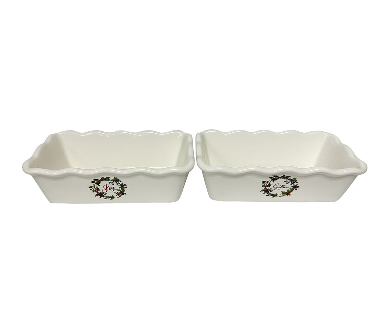 Winter Wonder Lane 7 Holiday Mini Ceramic Loaf Pans, 2-Pack