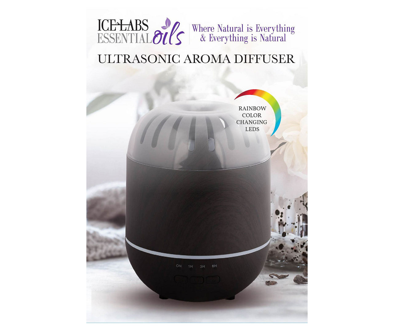 Vivitar Black LightUp 120mL Ultrasonic Diffuser Big Lots