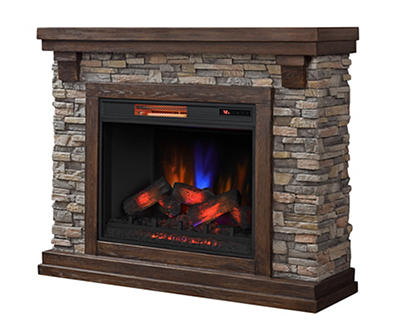 50" Madison Pine & Faux Stone Electric Fireplace