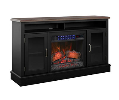 59.5" Black CoolGlow Electric Fireplace & Fan Console