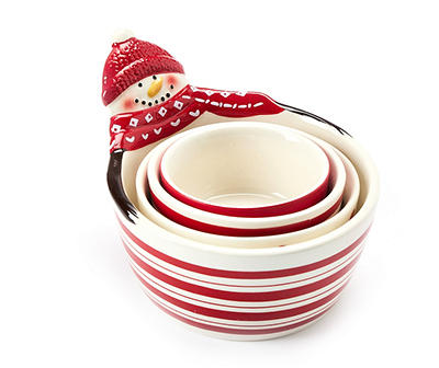 Snowman Ceramic 4-Piece Measuring Cup Set