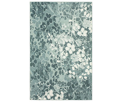 Radiance Gray & White Floral Area Rug, (6' x 9')