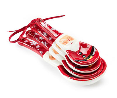 Santa Ceramic 4-Piece Measuring Spoons Set